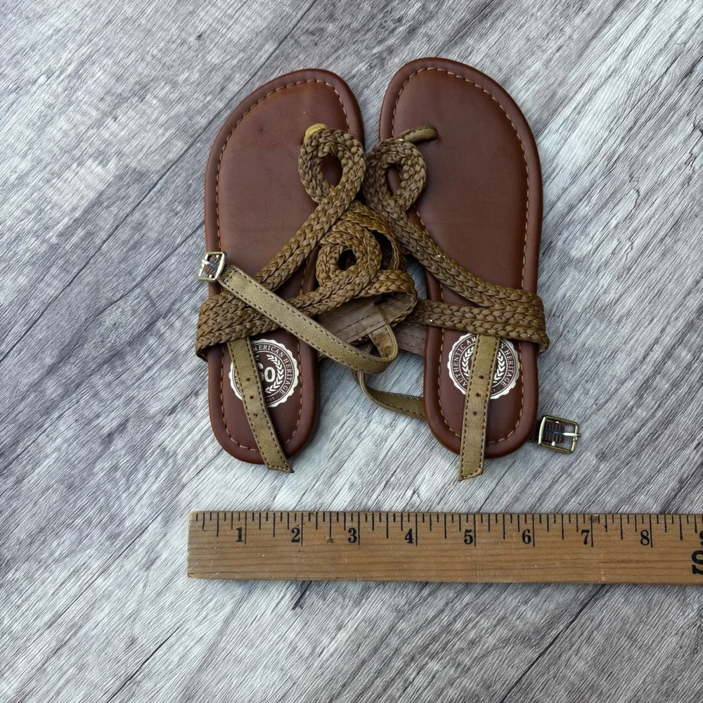 SO American Heritage Braided Strap Brown‎ Sandals - Kid's Size 12